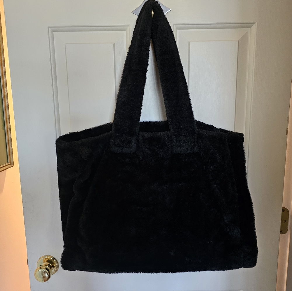 Urban Expressions Black Faux Fur Tote.  NSH.  Barely Used.